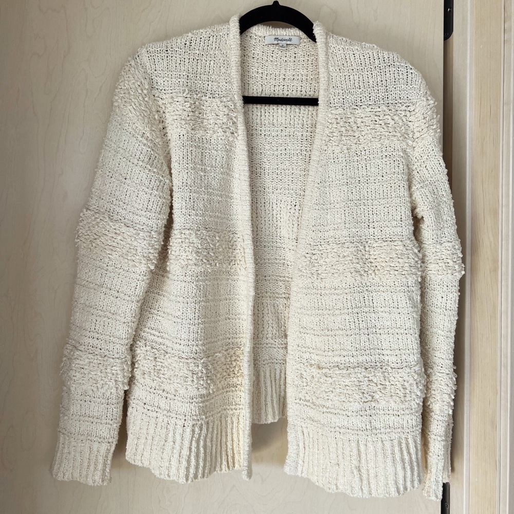Madewell Cream Textured Cardigan. Size M. Like NEW.